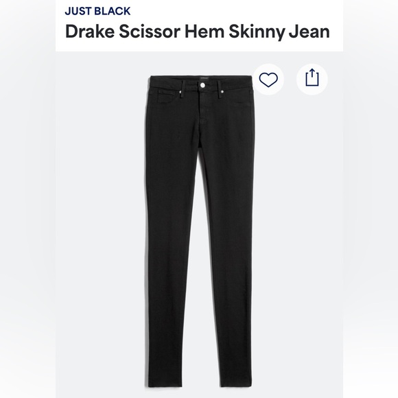 Black Skinny Jeans with Scissor Hem - Picture 1 of 7